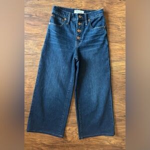 Madewell Wide Leg Crop Jeans Button Fly Size 23